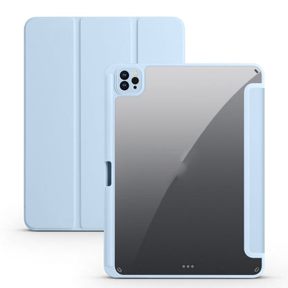 Acrylic 3-folding Smart Leather Tablet Case, For iPad 9.7 2018/2017, For iPad 10.2 2021/2020/2019, For iPad  Air 2022/2020/Pro 11 2021/2020/2018