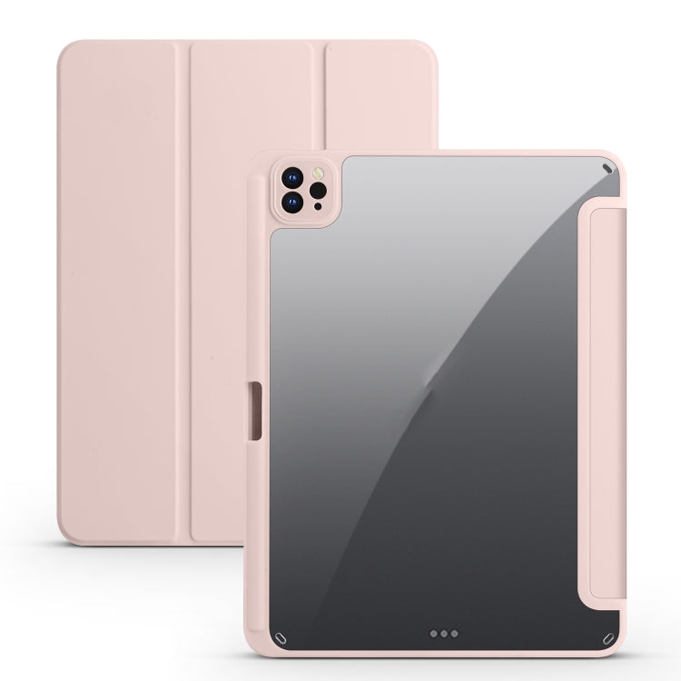 Acrylic 3-folding Smart Leather Tablet Case, For iPad Air 13 2024 / Pro 12.9 2022 / 2021/2020/2018, For Samsung Galaxy Tab S6 Lite 2020/2022