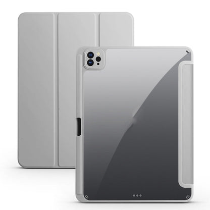 Acrylic 3-folding Smart Leather Tablet Case, For iPad Air 13 2024 / Pro 12.9 2022 / 2021/2020/2018, For Samsung Galaxy Tab S6 Lite 2020/2022