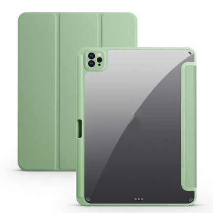 Acrylic 3-folding Smart Leather Tablet Case, For iPad Air 13 2024 / Pro 12.9 2022 / 2021/2020/2018, For Samsung Galaxy Tab S6 Lite 2020/2022
