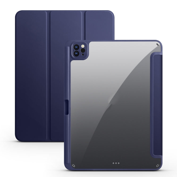 Acrylic 3-folding Smart Leather Tablet Case, For iPad Air 13 2024 / Pro 12.9 2022 / 2021/2020/2018, For Samsung Galaxy Tab S6 Lite 2020/2022