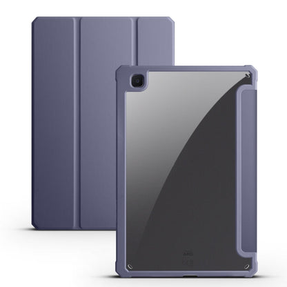 Acrylic 3-folding Smart Leather Tablet Case, For iPad Air 13 2024 / Pro 12.9 2022 / 2021/2020/2018, For Samsung Galaxy Tab S6 Lite 2020/2022