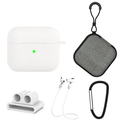 5 in 1 Silicone Earphone Protective Case + Earphone Bag + Earphones Buckle + Hook + Anti-lost Rope Set, For AirPods 3
