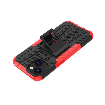 Tire Texture TPU + PC Phone Case with Holder, For iPhone 14, For iPhone 14 Plus, For iPhone 14 Pro