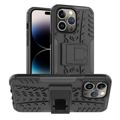 Tire Texture TPU + PC Phone Case with Holder, For iPhone 14, For iPhone 14 Plus, For iPhone 14 Pro