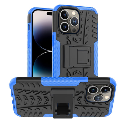 Tire Texture TPU + PC Phone Case with Holder, For iPhone 14 Pro Max