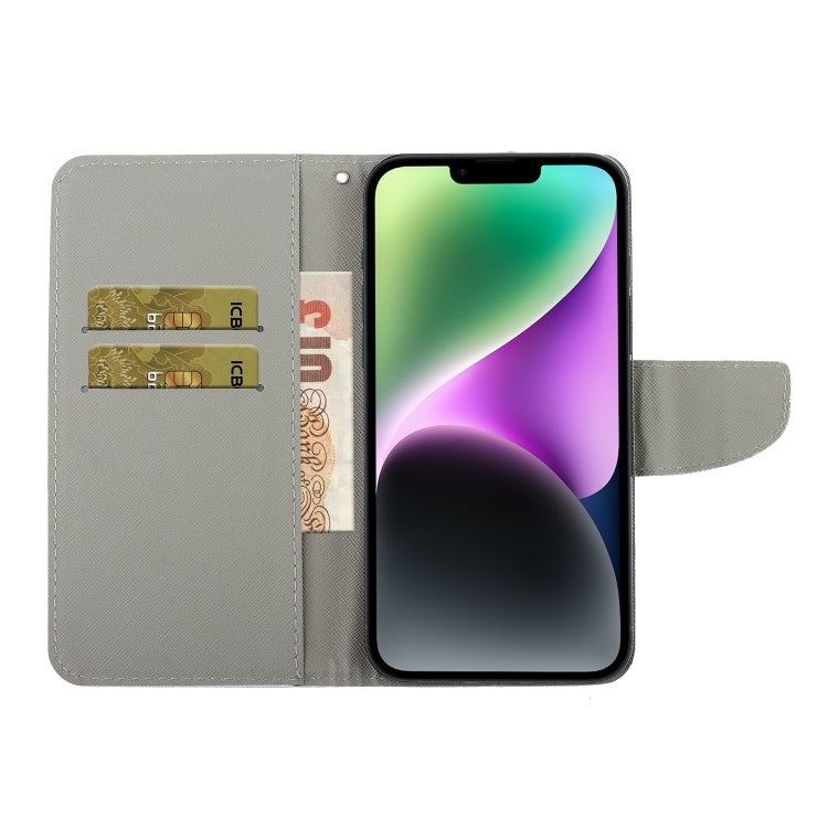 Colored Drawing Leather Phone Case, For iPhone 14