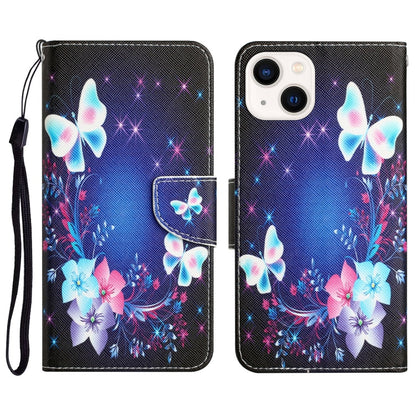 Colored Drawing Leather Phone Case, For iPhone 14