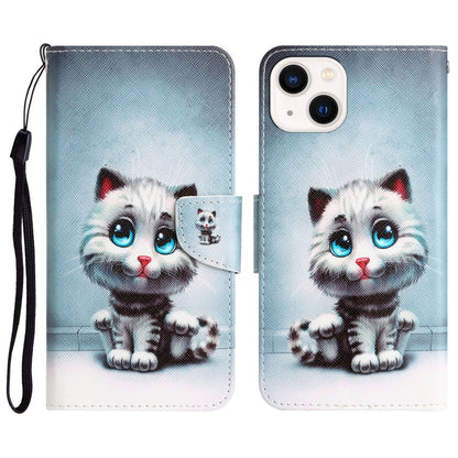 Colored Drawing Leather Phone Case, For iPhone 14