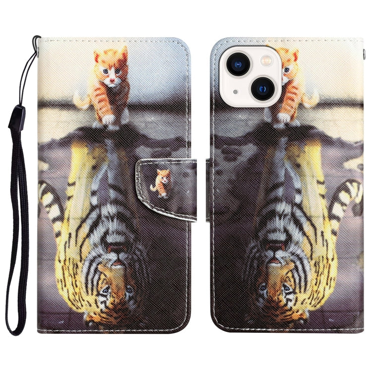 Colored Drawing Leather Phone Case, For iPhone 14