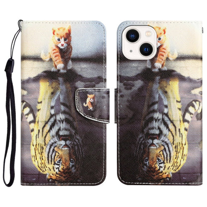 Colored Drawing Leather Phone Case, For iPhone 14