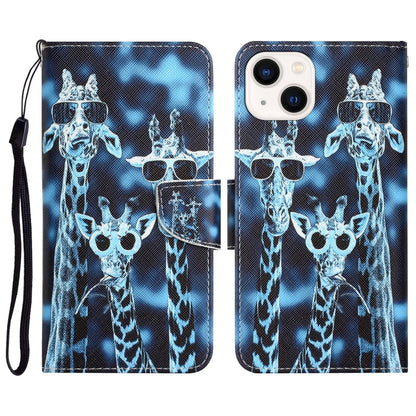 Colored Drawing Leather Phone Case, For iPhone 14