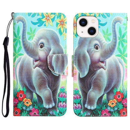 Colored Drawing Leather Phone Case, For iPhone 14 Plus