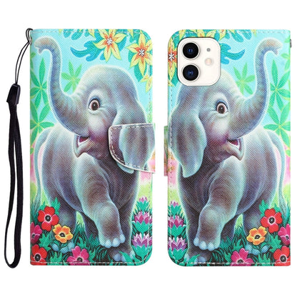 Colored Drawing Leather Phone Case, For iPhone 12 mini
