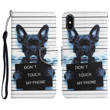 Colored Drawing Leather Phone Case, For iPhone X