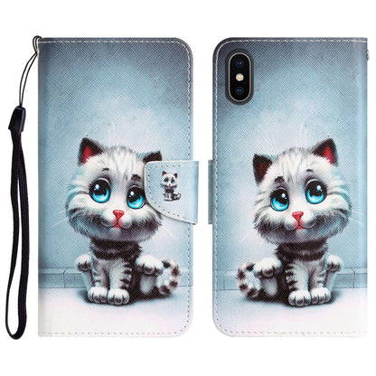 Colored Drawing Leather Phone Case, For iPhone X