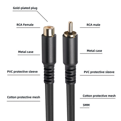 3709MF RCA Male to Female Audio & Video Extension Cable, 1.8m, 3m, 6m