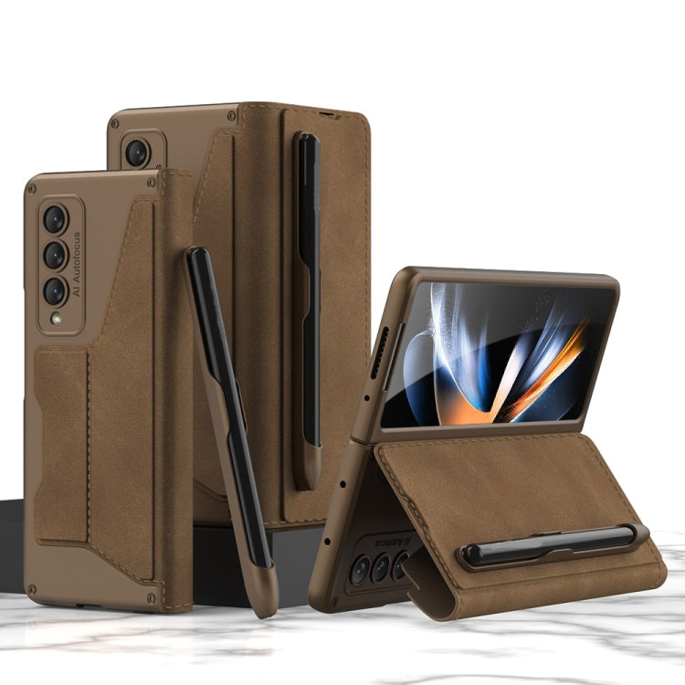 GKK Armor Flip Leather Phone Case with Pen Slots, For Samsung Galaxy Z Fold4