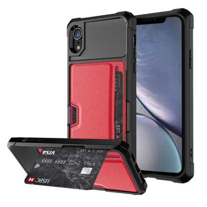 ZM02 Card Slot Holder Phone Case, For iPhone SE 2022 / SE 2020 / 8 / 7, For iPhone 8 Plus / 7 Plus, For iPhone XS / X, For iPhone XR, For iPhone XS Max, For iPhone 11, For iPhone 11 Pro, For iPhone 11 Pro Max