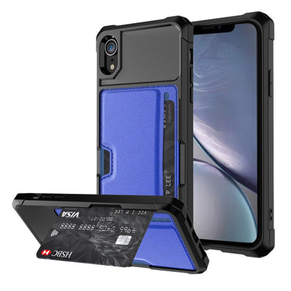 ZM02 Card Slot Holder Phone Case, For iPhone SE 2022 / SE 2020 / 8 / 7, For iPhone 8 Plus / 7 Plus, For iPhone XS / X, For iPhone XR, For iPhone XS Max, For iPhone 11, For iPhone 11 Pro, For iPhone 11 Pro Max