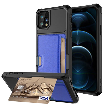 ZM02 Card Slot Holder Phone Case, For iPhone 12, For iPhone 12 mini, For iPhone 12 Pro, For iPhone 12 Pro Max, For iPhone 13, For iPhone 13 mini, For iPhone 13 Pro, For iPhone 13 Pro Max