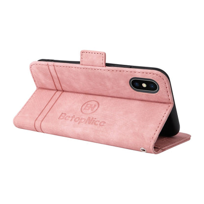 BETOPNICE Dual-side Buckle Leather Phone Case, For iPhone XS Max, For iPhone SE 2022 / SE 2020 / 7 / 8, For iPhone 7 Plus / 8 Plus