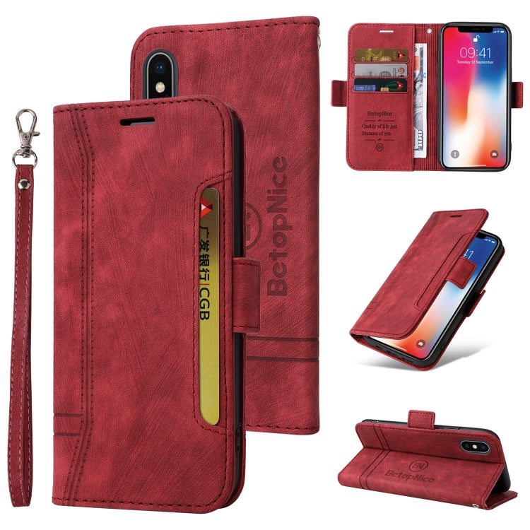 BETOPNICE Dual-side Buckle Leather Phone Case, For iPhone XS Max, For iPhone SE 2022 / SE 2020 / 7 / 8, For iPhone 7 Plus / 8 Plus
