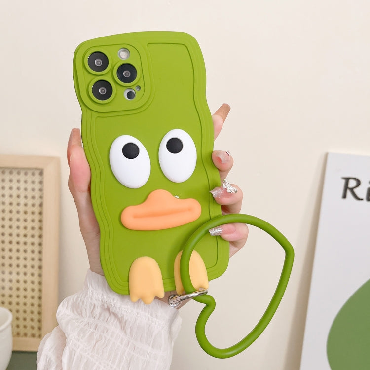 Wave Edge Big Duck Silicone Phone Case with Wristband, For iPhone 14, For iPhone 14 Plus, For iPhone 14 Pro, For iPhone 14 Pro Max