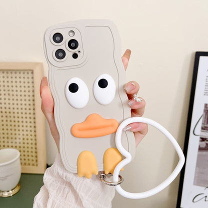 Wave Edge Big Duck Silicone Phone Case with Wristband, For iPhone 12 Pro, For iPhone 12 Pro Max, For iPhone 11, For iPhone 11 Pro