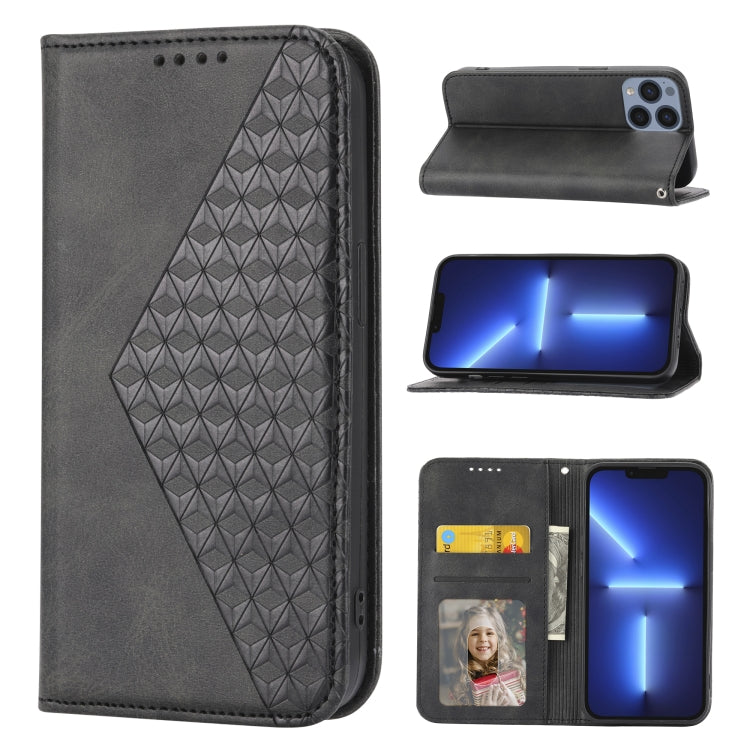 Cubic Grid Calf Texture Magnetic Closure Leather Phone Case, For iPhone 12 mini, For iPhone 12 / 12 Pro, For iPhone 12 Pro Max, For iPhone 11