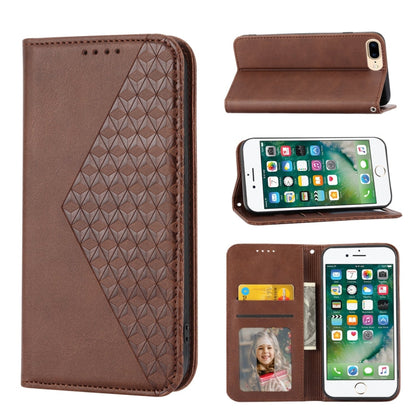 Cubic Grid Calf Texture Magnetic Closure Leather Phone Case, For iPhone XS Max, For iPhone SE 2022 / SE 2020 / 7 / 8, For iPhone 7 Plus / 8 Plus