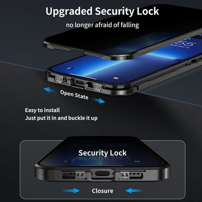 Dual-Lock Anti-peeping Glass 360 Full Body Frosted Magnetic Phone Case, For iPhone 14 Plus