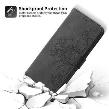 Skin-feel Flowers Embossed Wallet Leather Phone Case, For iPhone 14, For iPhone 14 Plus, For iPhone 14 Pro, For iPhone 14 Pro Max