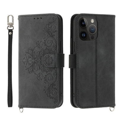 Skin-feel Flowers Embossed Wallet Leather Phone Case, For iPhone 12 Pro Max, For iPhone 12 / 12 Pro, For iPhone 12 mini, For iPhone 11 Pro Max