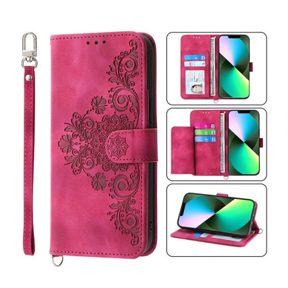 Skin-feel Flowers Embossed Wallet Leather Phone Case, For iPhone 12 Pro Max, For iPhone 12 / 12 Pro, For iPhone 12 mini, For iPhone 11 Pro Max