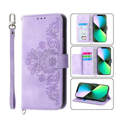 Skin-feel Flowers Embossed Wallet Leather Phone Case, For iPhone 12 Pro Max, For iPhone 12 / 12 Pro, For iPhone 12 mini, For iPhone 11 Pro Max