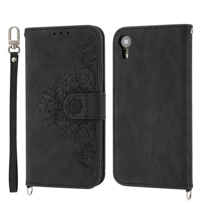 Skin-feel Flowers Embossed Wallet Leather Phone Case, For iPhone XR, For iPhone SE 2022 / SE 2020 / 8 / 7, For iPhone 8 Plus / 7 Plus