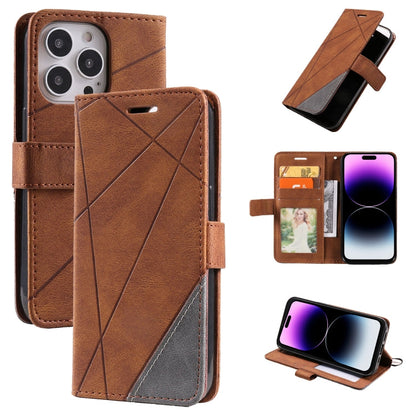 Skin Feel Splicing Leather Phone Case, For iPhone 14 Pro Max, For iPhone 14 Pro, For iPhone 14, For iPhone 14 Plus