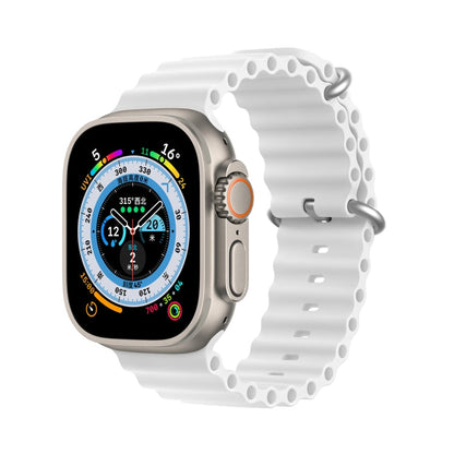 DUX DUCIS Sea Wave Silicone Watch Band For Apple Watch, Series 8&7 45mm / SE 2&6&SE&5&4 44mm / 3&2&1 42mm