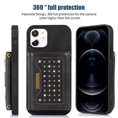 Three-fold RFID Leather Phone Case with Lanyard, For iPhone 11, For iPhone 12, For iPhone 11 Pro, For iPhone 11 Pro Max