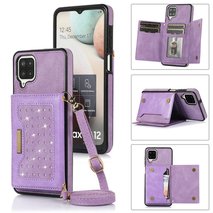 Three-fold RFID Leather Phone Case with Lanyard, For Samsung Galaxy A12, For Samsung Galaxy A13 4G/A13 5G, For Samsung Galaxy A51 4G, For Samsung Galaxy A53 5G, For Samsung Galaxy A52 5G/A52s 5G
