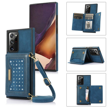 Three-fold RFID Leather Phone Case with Lanyard, For Samsung Galaxy Z Flip3 5G, For Samsung Galaxy Z Flip4, For Samsung Galaxy Note20 Ultra, For Samsung Galaxy S20