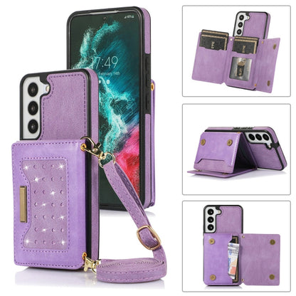 Three-fold RFID Leather Phone Case with Lanyard, For Samsung Galaxy S20+, For Samsung Galaxy S20 FE, For Samsung Galaxy S21, For Samsung Galaxy S22
