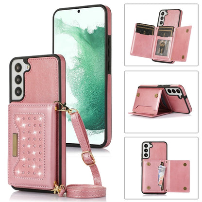 Three-fold RFID Leather Phone Case with Lanyard, For Samsung Galaxy S21 Ultra, For Samsung Galaxy S22+, For Samsung Galaxy S21+, For Samsung Galaxy S21 FE