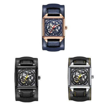 Ochstin 7237 Business Leather Wrist Wrist Waterproof Luminous Skeleton Mechanical Watch