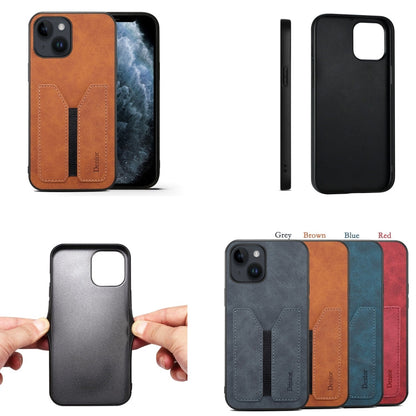 Denior DV Elastic Card PU Back Cover Phone Case, For iPhone 14, For iPhone 14 Plus, For iPhone 14 Pro, For iPhone 14 Pro Max, For iPhone 13 mini, For iPhone 13
