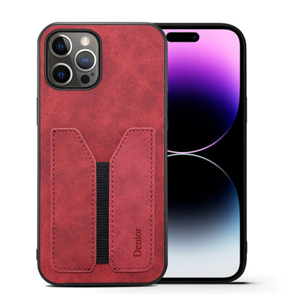 Denior DV Elastic Card PU Back Cover Phone Case, For iPhone 14, For iPhone 14 Plus, For iPhone 14 Pro, For iPhone 14 Pro Max, For iPhone 13 mini, For iPhone 13