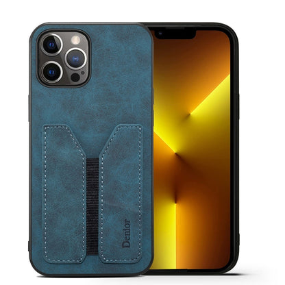 Denior DV Elastic Card PU Back Cover Phone Case, For iPhone 13 Pro, For iPhone 13 Pro Max, For iPhone 12 mini, For iPhone 12 / 12 Pro, For iPhone 12 Pro Max, For iPhone 11