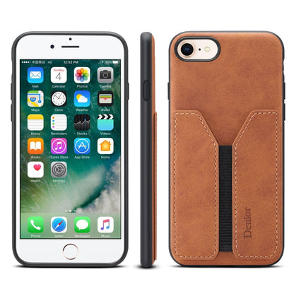 Denior DV Elastic Card PU Back Cover Phone Case, For iPhone 11 Pro, For iPhone 11 Pro Max, For iPhone X / XS, For iPhone XR, For iPhone XS Max, For iPhone SE 2022 / SE 2020 / 7 / 8