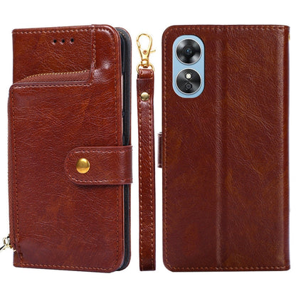 Zipper Bag Leather Phone Case, For Motorola Moto E32 India/E22s 4G Global, For OPPO A17, For OPPO K10x 5G, For Realme C33 4G, For vivo V25 5G/V25e 5G/X80 Lite, For vivo Y16 4G/Y02s 4G